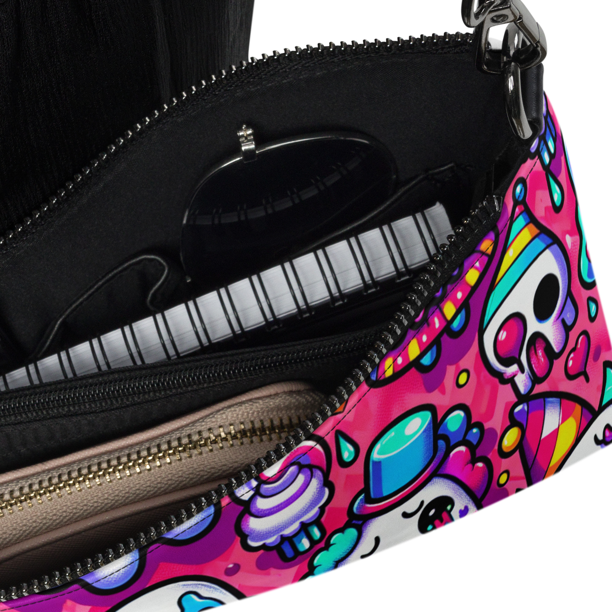 Cute Ghost and Clown Patterned Wristlet Bag