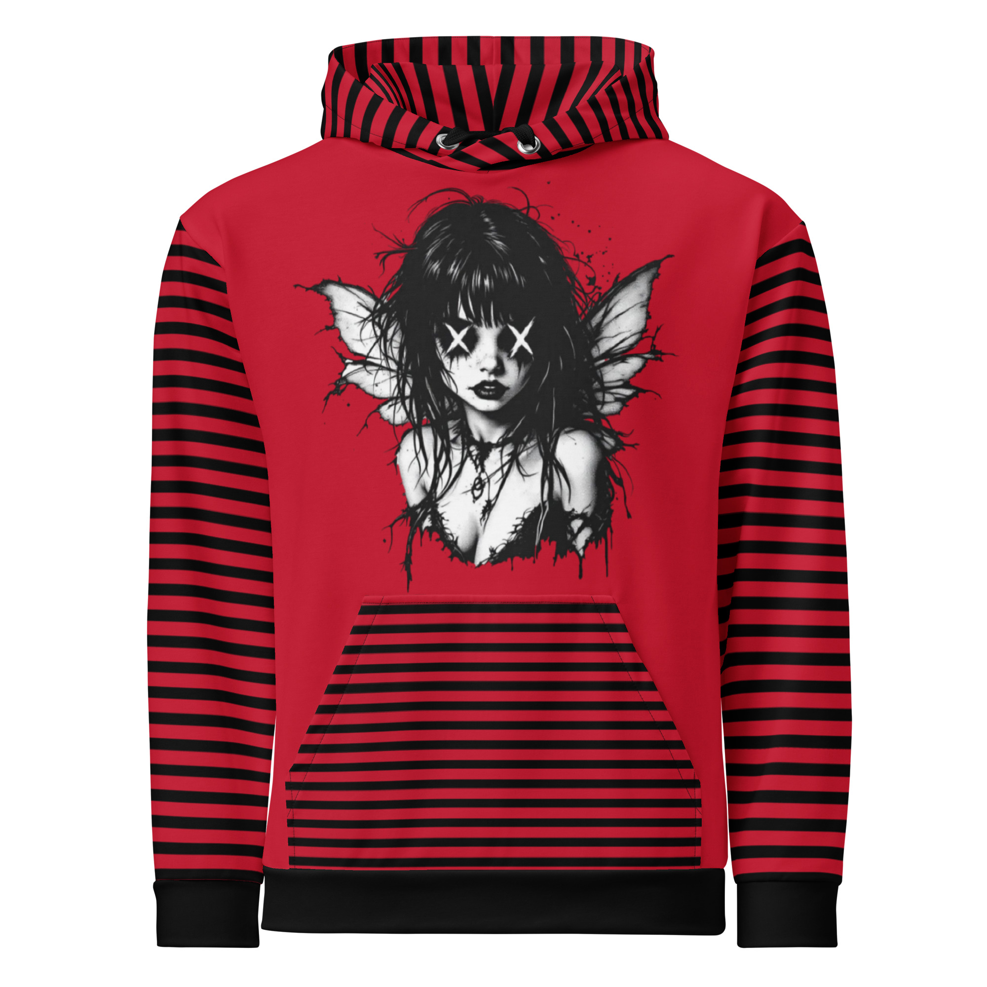 Gothic Fairy Striped Hoodie