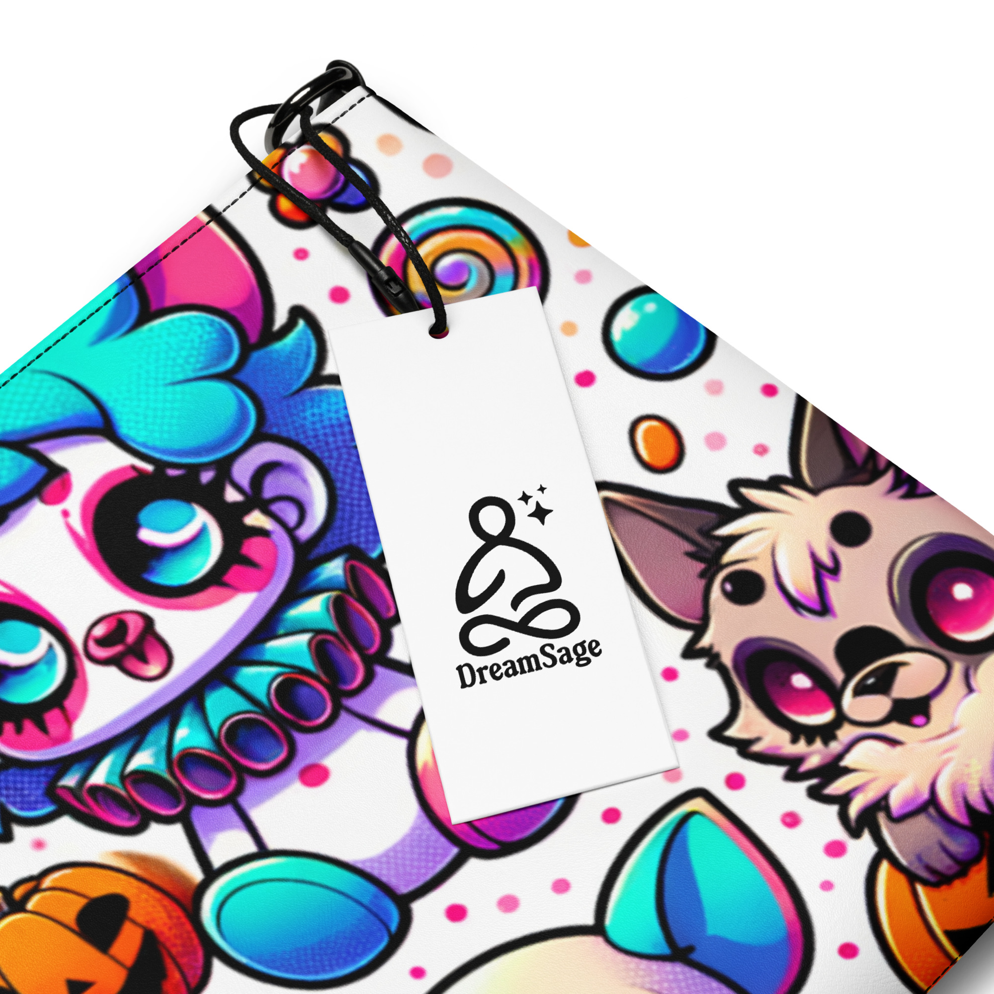 Colorful Halloween-Themed Wristlet Bag