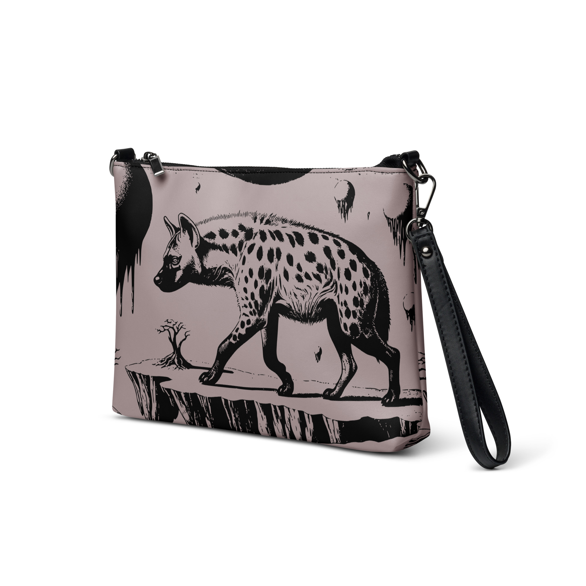 Hyena Art Wristlet Clutch