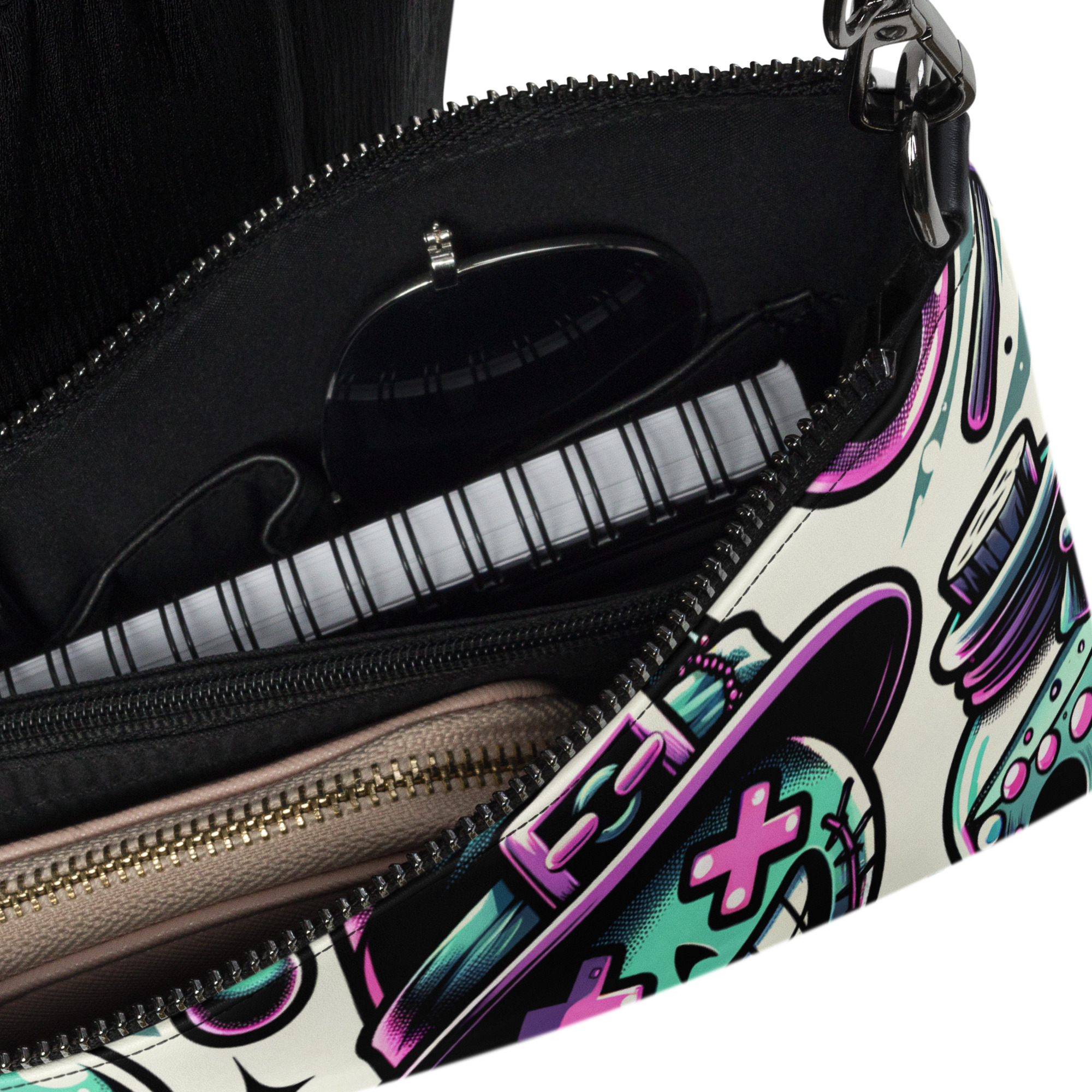 Gothic Skull Print Wristlet Bag