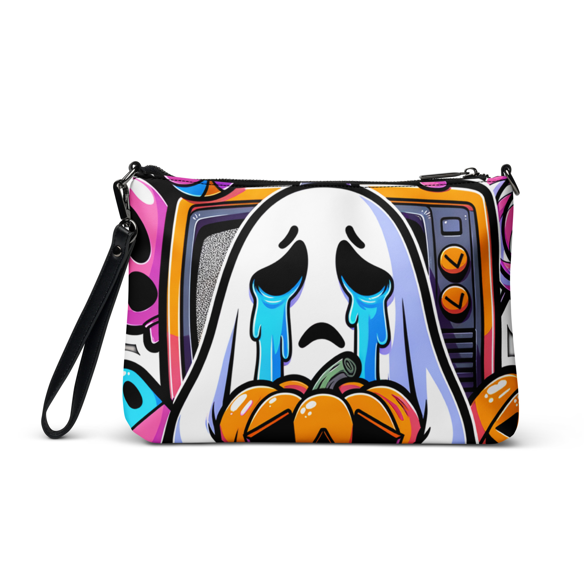 Colorful Cartoon Ghost Clutch Bag