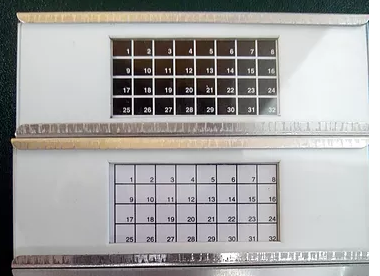 Lâminas para Microfósseis - 32 Campos - kit 10 und - fundo negro ou branco