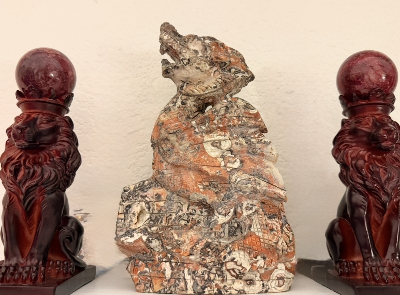 Stone Dragon Sculpture Set