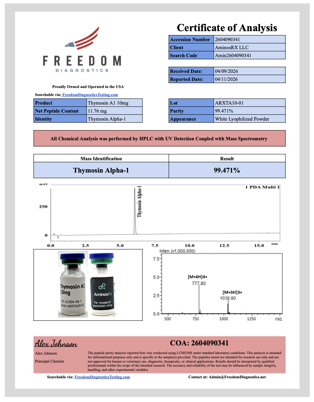 Thymosin Alpha-1  10mg