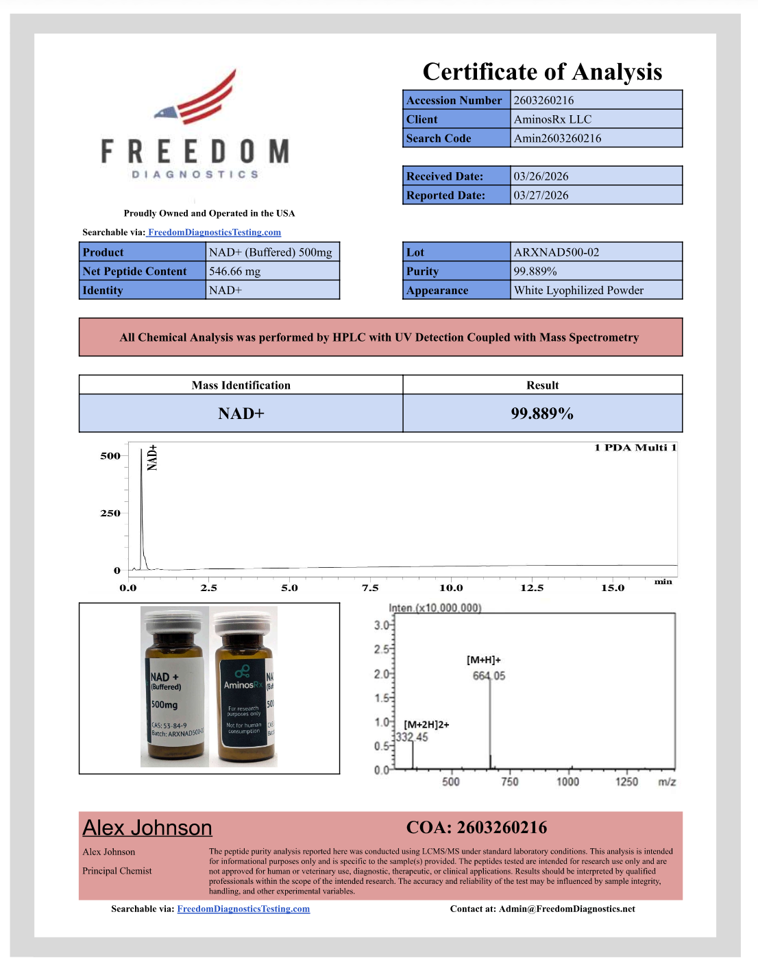 NAD+ (Buffered) 500mg