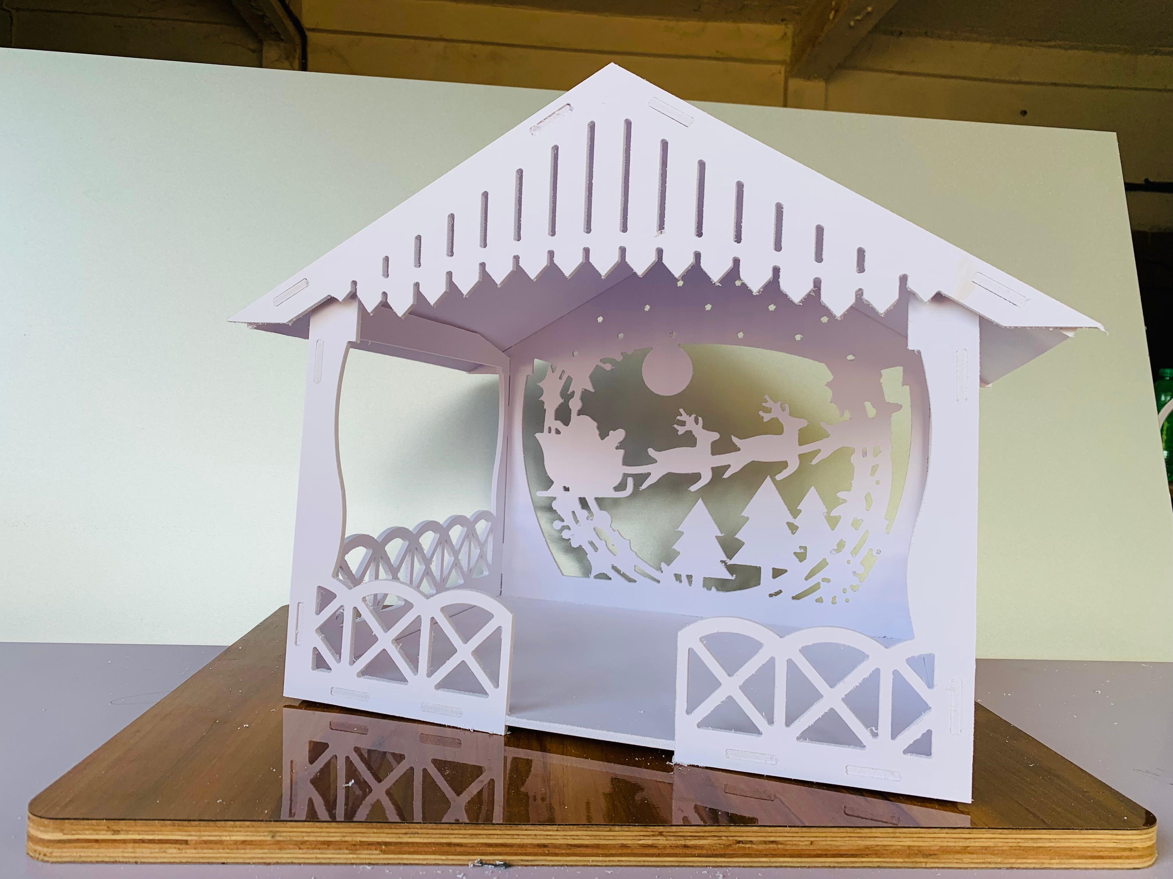 Christmas Crib in White Multiwood 
