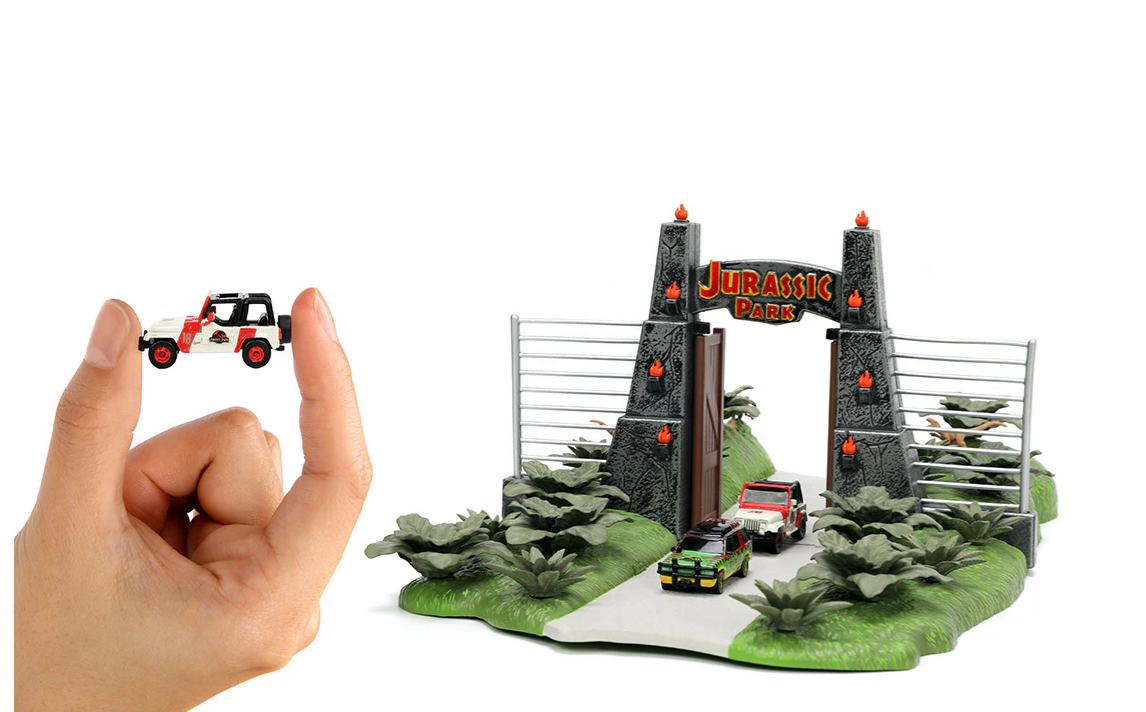 Nano Scene Jurassic Park 30th Anniversary Jurassic Gate Diorama w/ Two 1.65"
