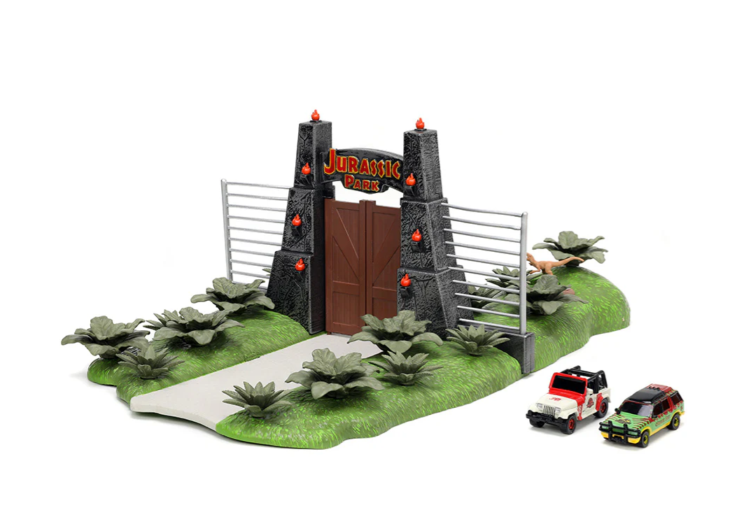 Nano Scene Jurassic Park 30th Anniversary Jurassic Gate Diorama w/ Two 1.65"