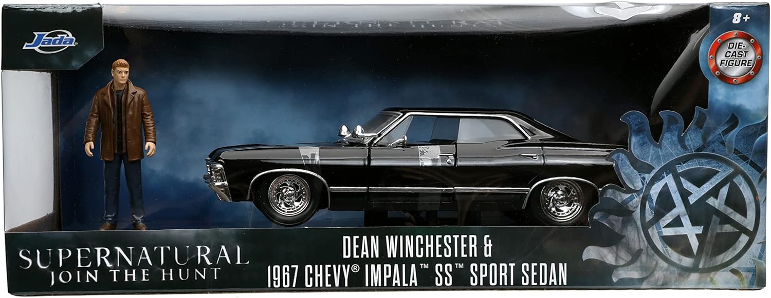 Jada Toys - Supernatural 1967 Chevy Impala w/Dean Winchester Figure, 1:24 Scale