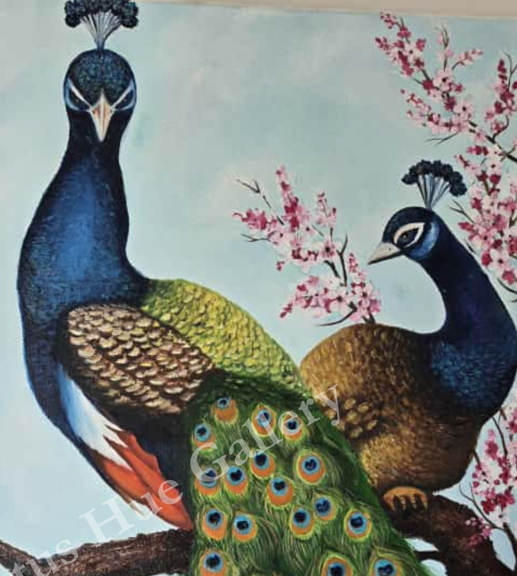 Majestic Peacocks in Spring Bloom