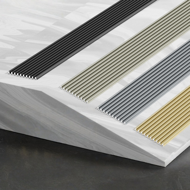 Aluminum Flat Anti-Slip Strips for Stairs & Ramps – Durable, Non-Slip, Weather-Resistant