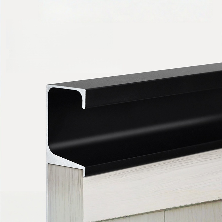 Aluminum G Shape Slotless Handle for Kitchen Cabinet and Bedroom Wardrobe