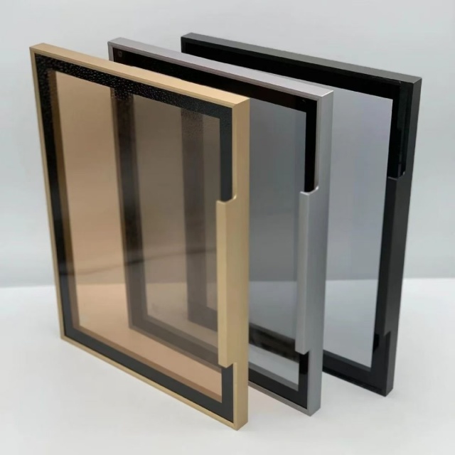 Aluminum Framed Glass Cabinet Doors: 3C Tempered Glass for Wardrobes&Kitchen Cabinets–Customizable Luxury Metal-Frame Doors