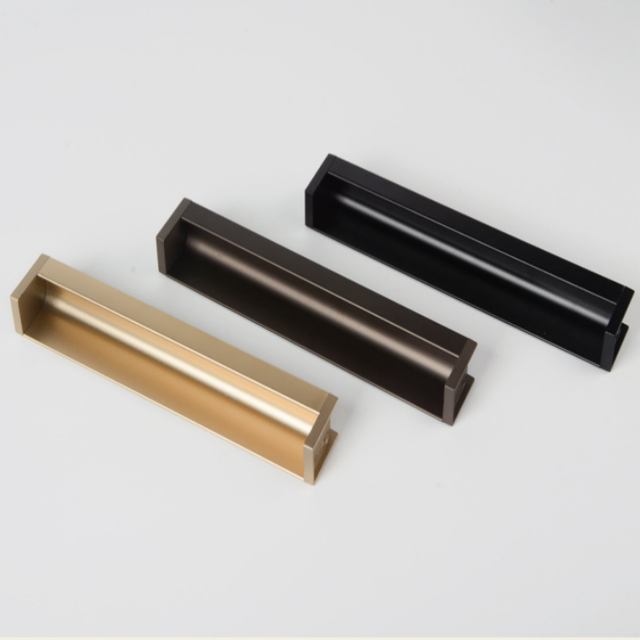 Embedded L-Shaped Aluminum Cabinet Handles: Slotted Installation for 18mm Panels – Sleek, Durable & Modern