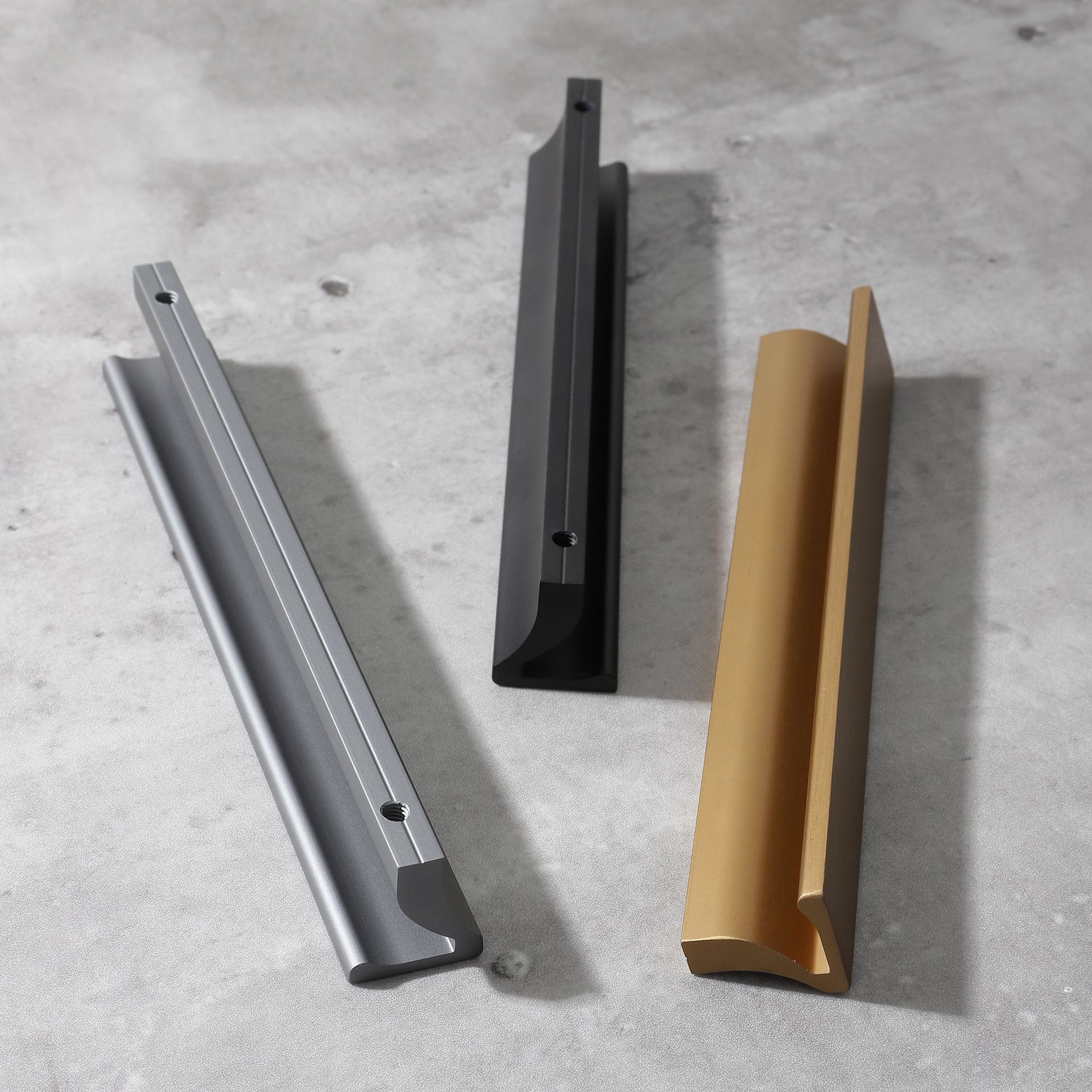 Aluminum Alloy Furniture Handle - Modern 7-Frame Aluminum Cabinet & Wardrobe Pulls (3 Colors, Solid Durable Design)