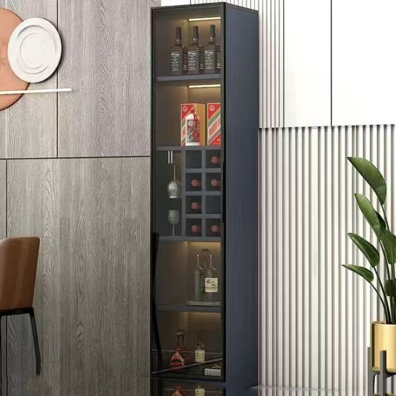 Aluminum Frame Tempered Glass Cabinet Multi-Layer Eco-Friendly Board Storage Organizer