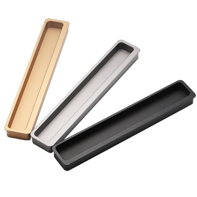 Recessed Push-to-Open Cabinet Handles: Invisible Design, Durable Aluminum for Wardrobes & Drawers