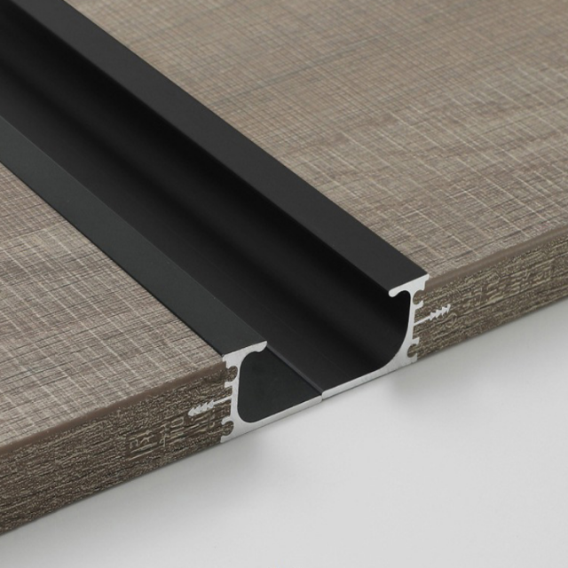 Aluminum L-Shaped Groove Pull: L-Shape Flush-Mount Cabinet Handle – Serrated Lock Kitchen Hidden Pull (20mm Wide Slot)