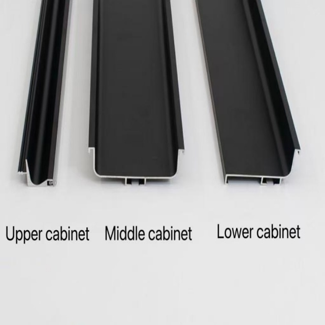 Aluminum Upper/Middle/Lower Cabinets Handleless Design for Modern Kitchens