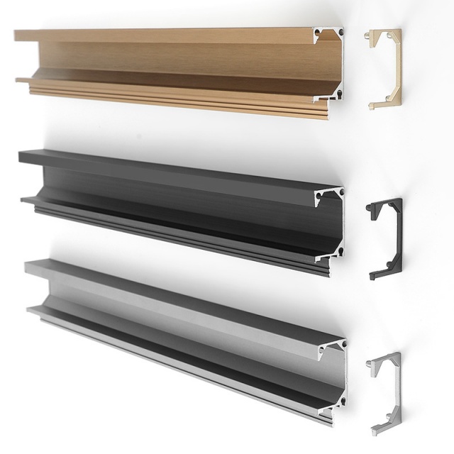 Aluminum G-Shape Groove Pull Handle: Flush-Mount Hidden Cabinet Handle – Kitchen Cabinet Groove-Mounted Metal Pull