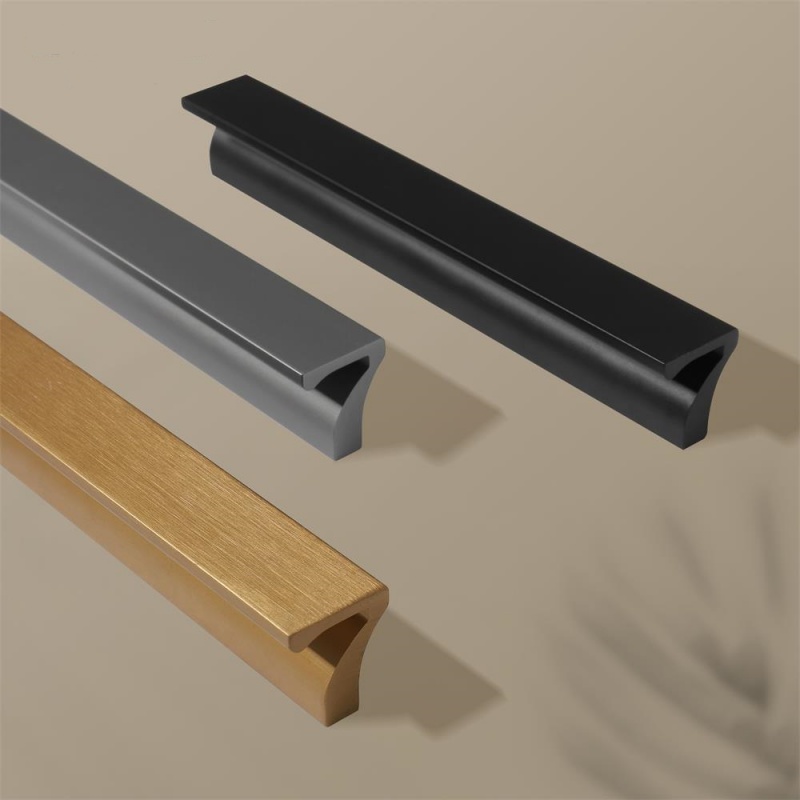 Aluminum Alloy Furniture Handle - Modern 7-Frame Aluminum Cabinet & Wardrobe Pulls (3 Colors, Solid Durable Design)