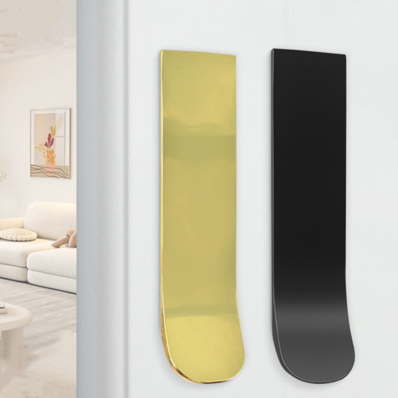 Aluminum Alloy Curved Cabinet Handles Matte Black Gold, Rustproof Furniture Drawer Pulls