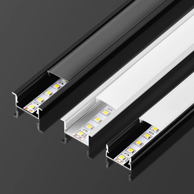 Aluminum Recessed U-Shaped LED Channel: Hidden Linear Light Housing for Strip Lights–Seamless Splicing
