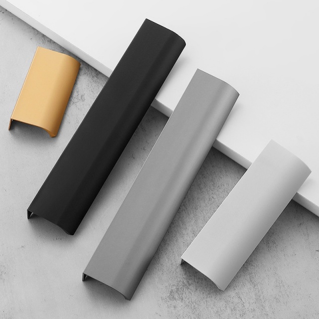 Aluminum Edge-Sealed Minimalist Invisible Pull Handle: Flush-Mount Cabinet Door Handle – Multi-Color Scratch-Resistant Metal Pull
