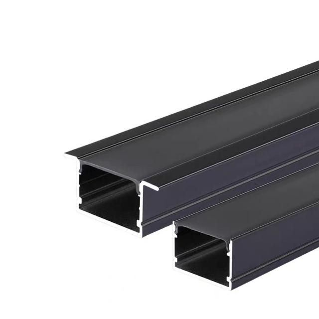Aluminum Recessed U-Shaped LED Channel: Hidden Linear Light Housing for Strip Lights–Seamless Splicing