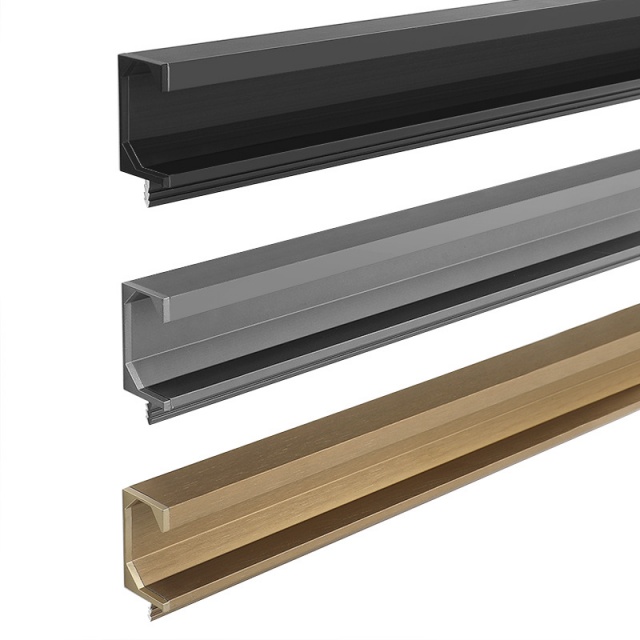 Aluminum G-Shape Groove Pull Handle: Flush-Mount Hidden Cabinet Handle – Kitchen Cabinet Groove-Mounted Metal Pull