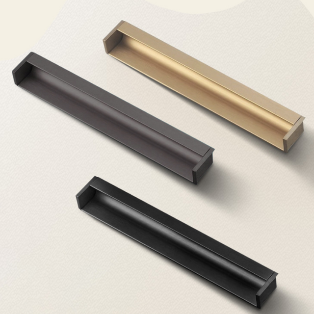 Embedded L-Shaped Aluminum Cabinet Handles: Slotted Installation for 18mm Panels – Sleek, Durable & Modern