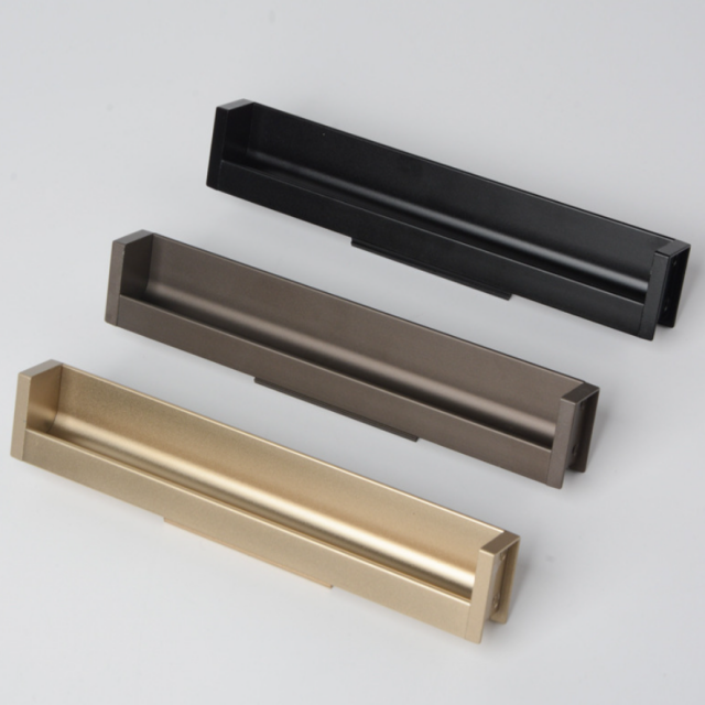 Embedded L-Shaped Aluminum Cabinet Handles: Slotted Installation for 18mm Panels – Sleek, Durable & Modern