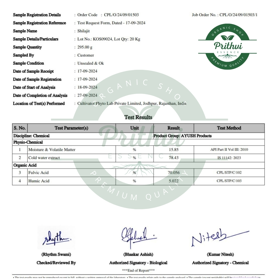Ladakh’s Alti-Pure Shilajit (Gold Grade)