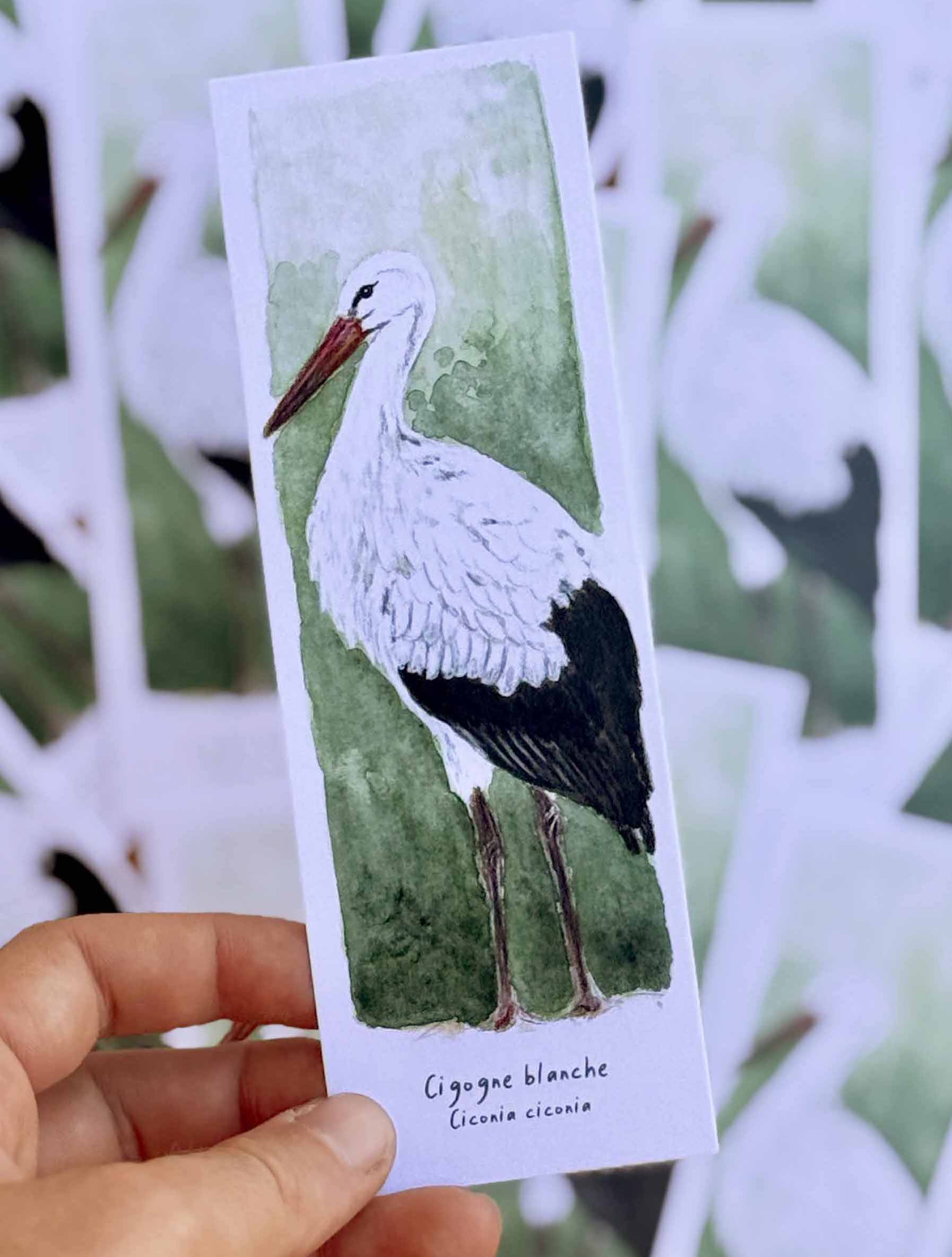 Marque-page Cigogne blanche