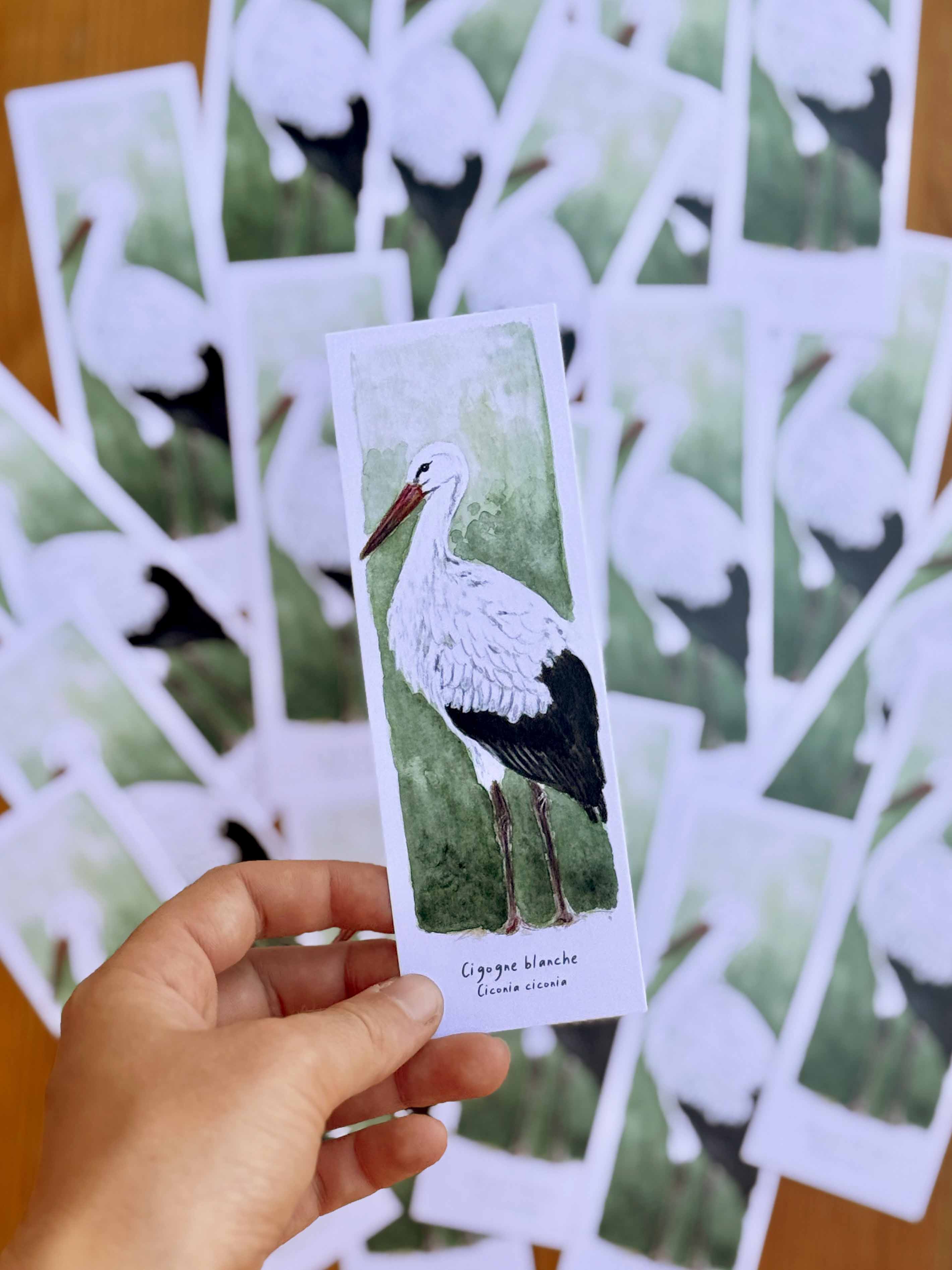 Marque-page Cigogne blanche