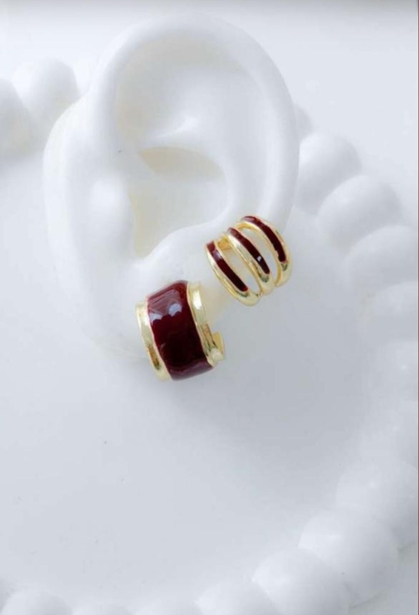 Ear Cuff Esmaltado Rojo: Crea tu Mix & Match (Precio por Pieza)