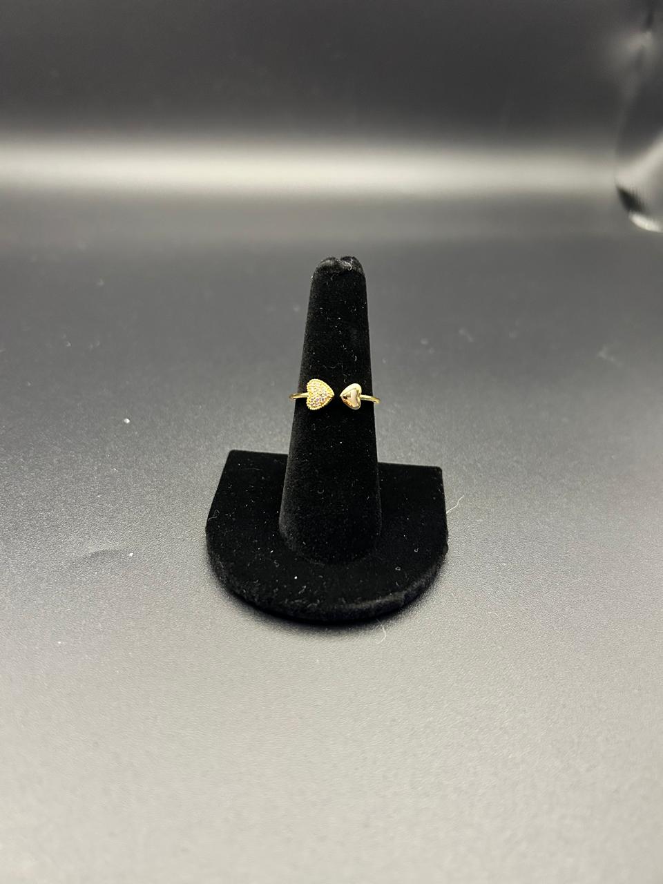 Anillo Corazones Dorados