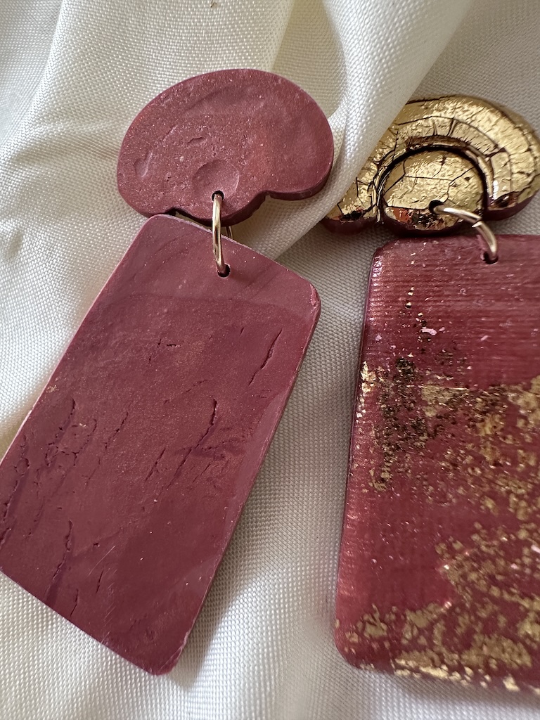 Autumn Punmpkin Red and Gold Earrings