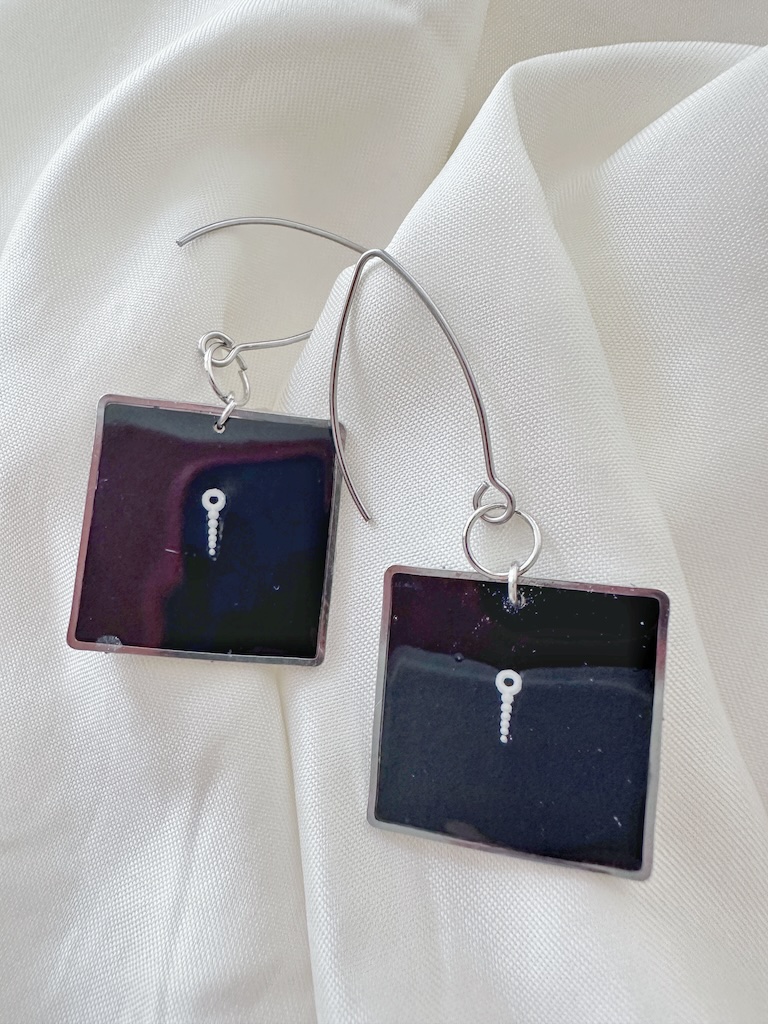 Minimalist Geometric Key Earrings