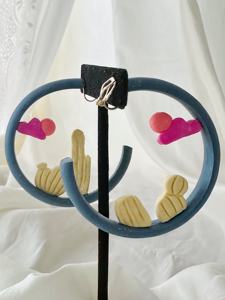 Desert Oasis Cactus Dusk Statement Earrings