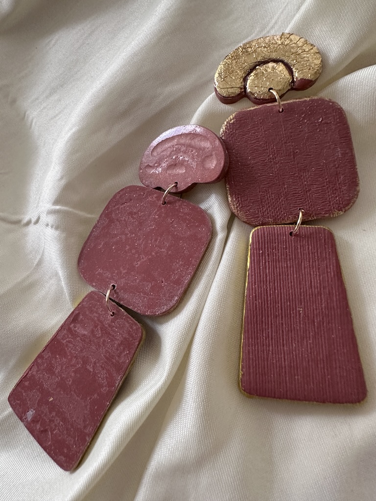 Autumn Pumpkin and Gold Statement Earrings Super Long