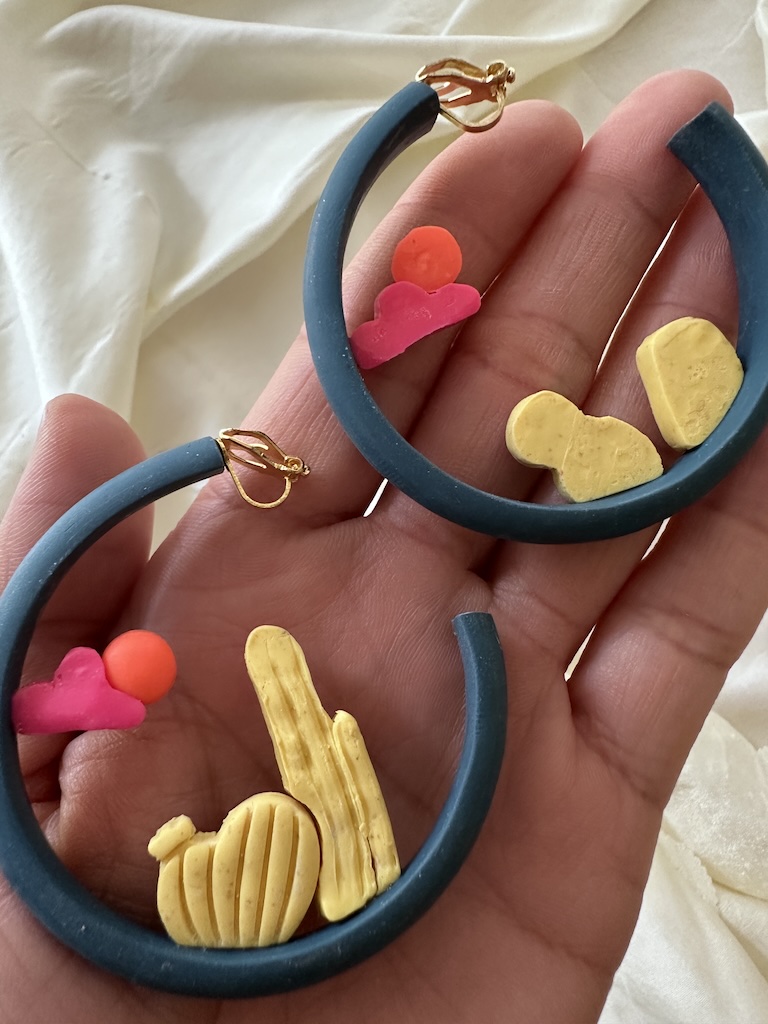 Desert Oasis Cactus Dusk Statement Earrings