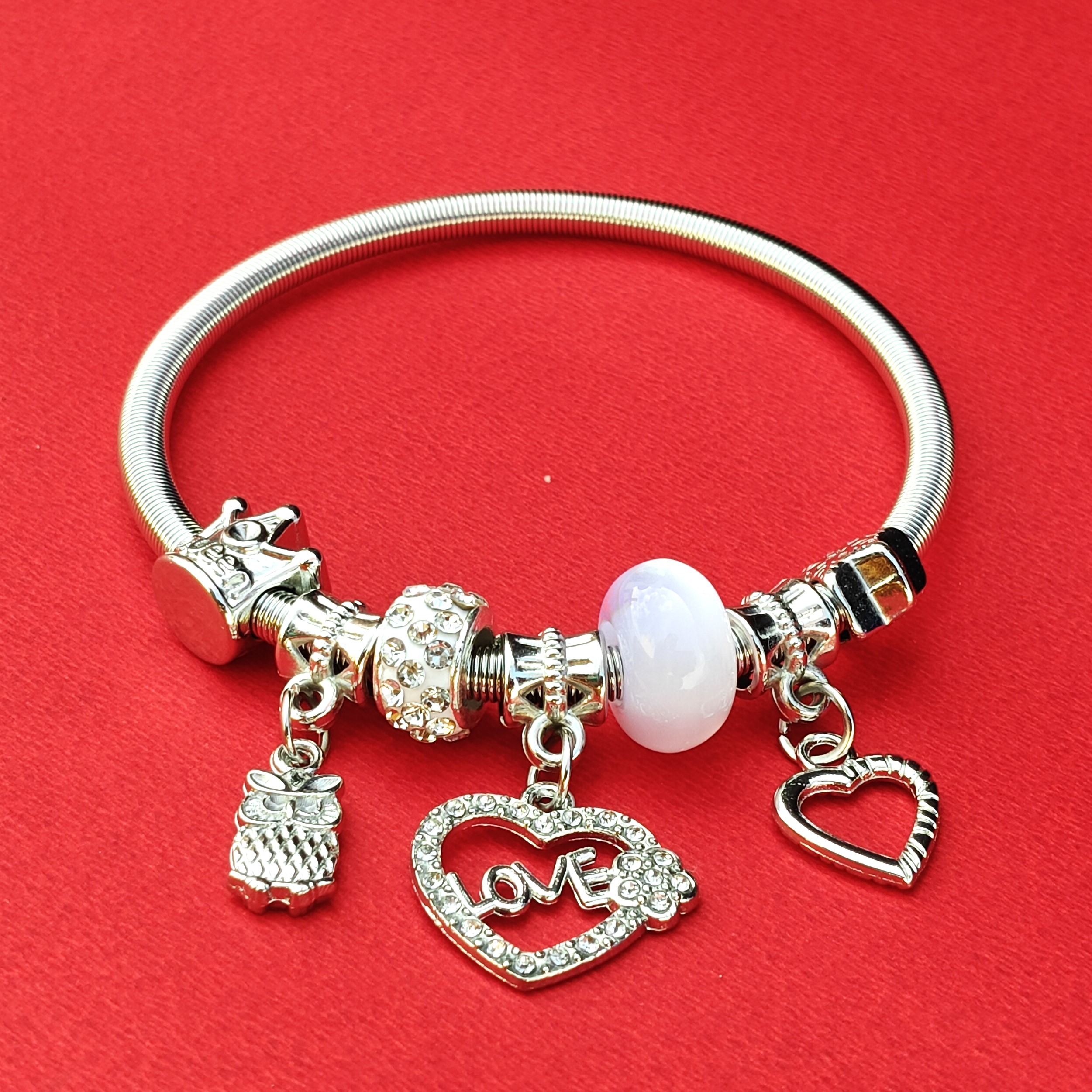 Crown with Love Charm Bracelet
