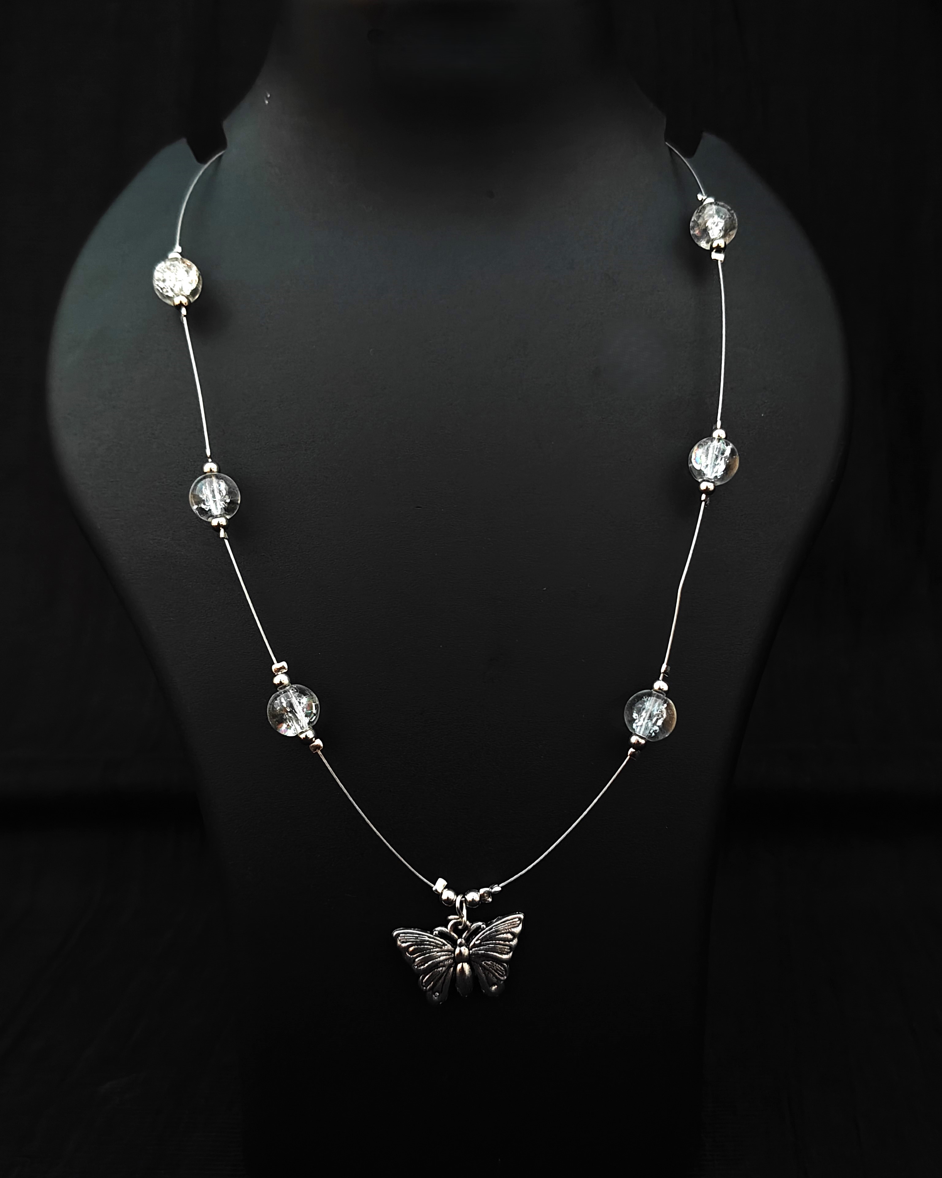 Crystal Butterfly Charm Chain