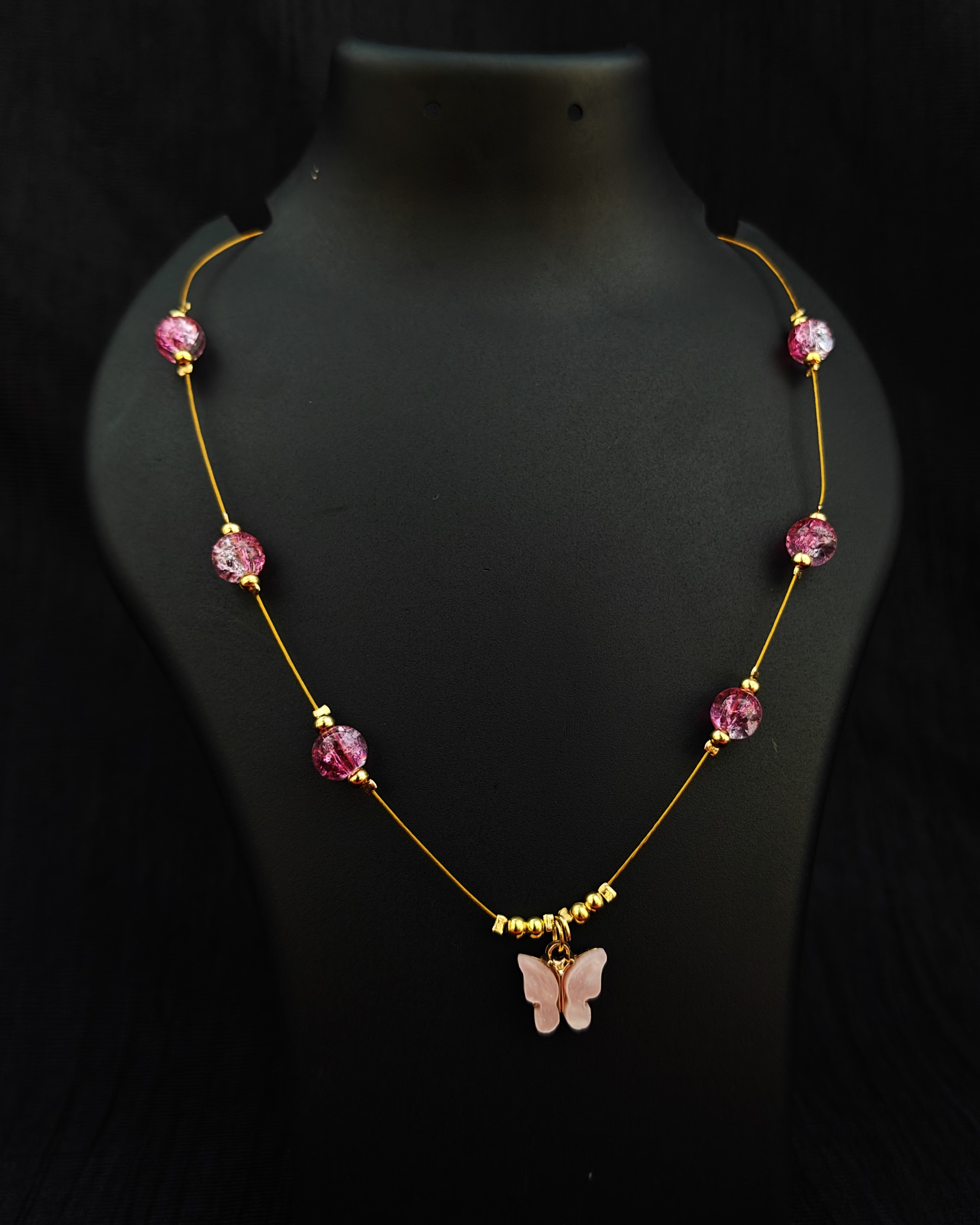 Pinkish Butterfly Charm Chain
