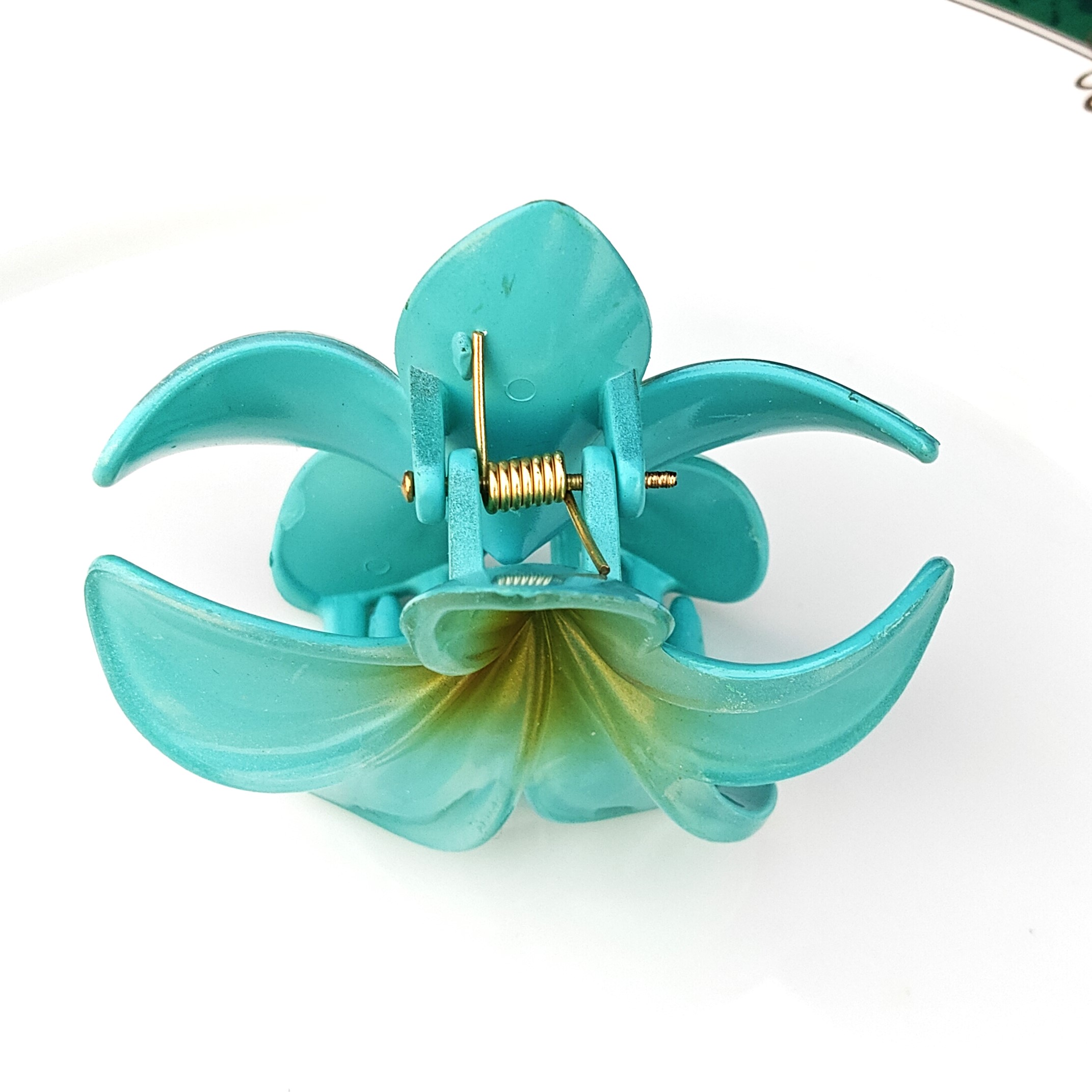 Daisy Clear Claw Clip - Blue