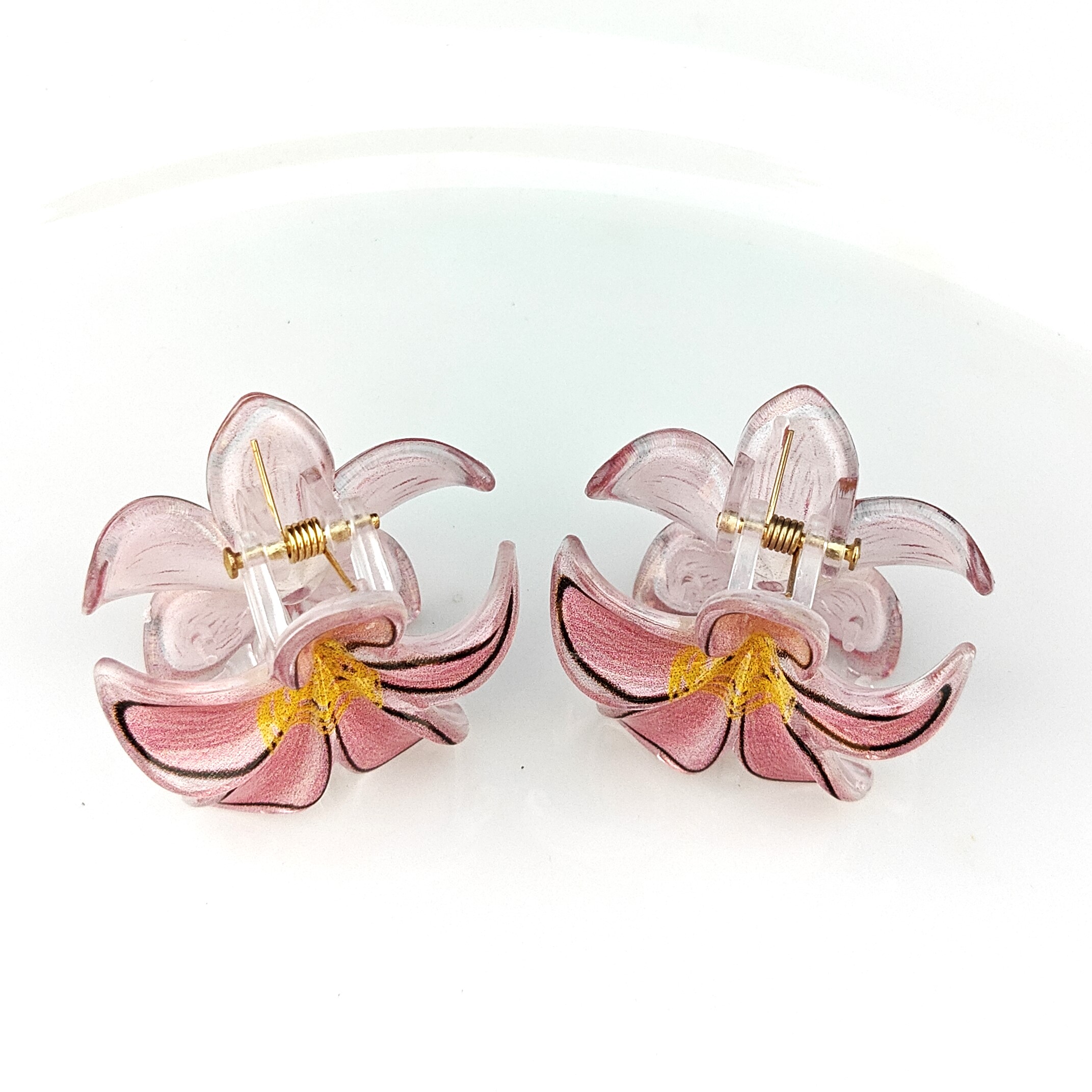 Mini Flower Claw Clip - Pink