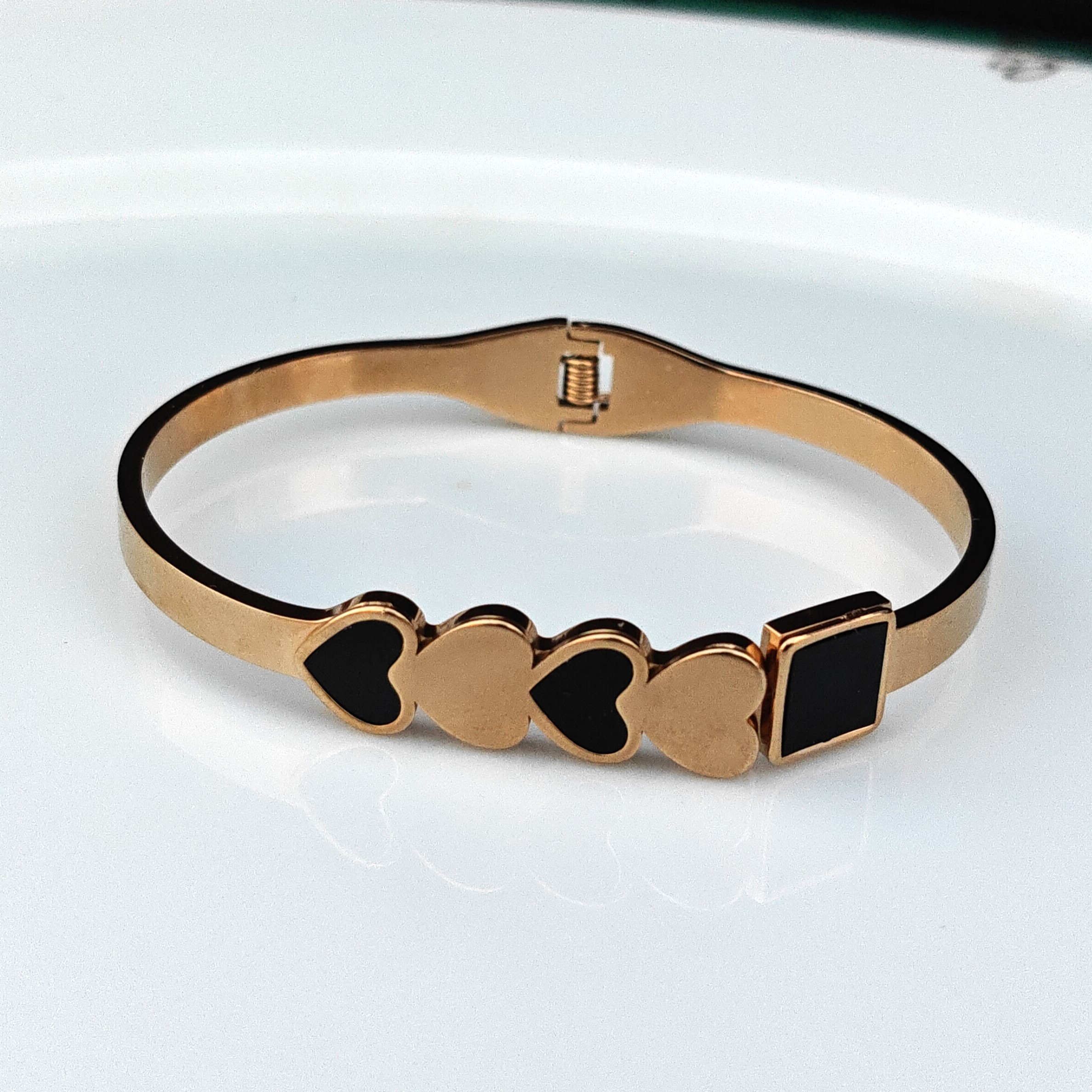 Ebony Hearts Luxe Kada Bracelet