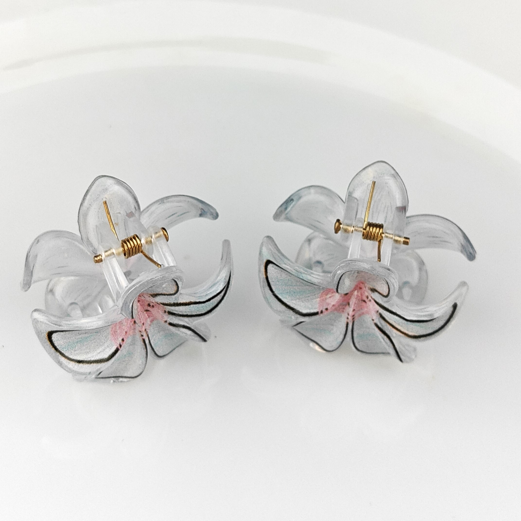 Mini Flower Claw Clip - Blue